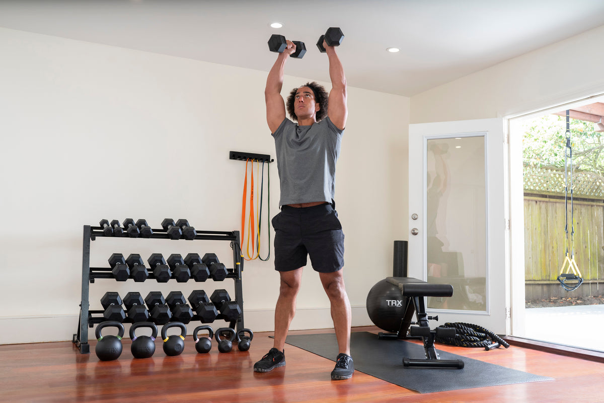 dumbbell push exercise overhead press