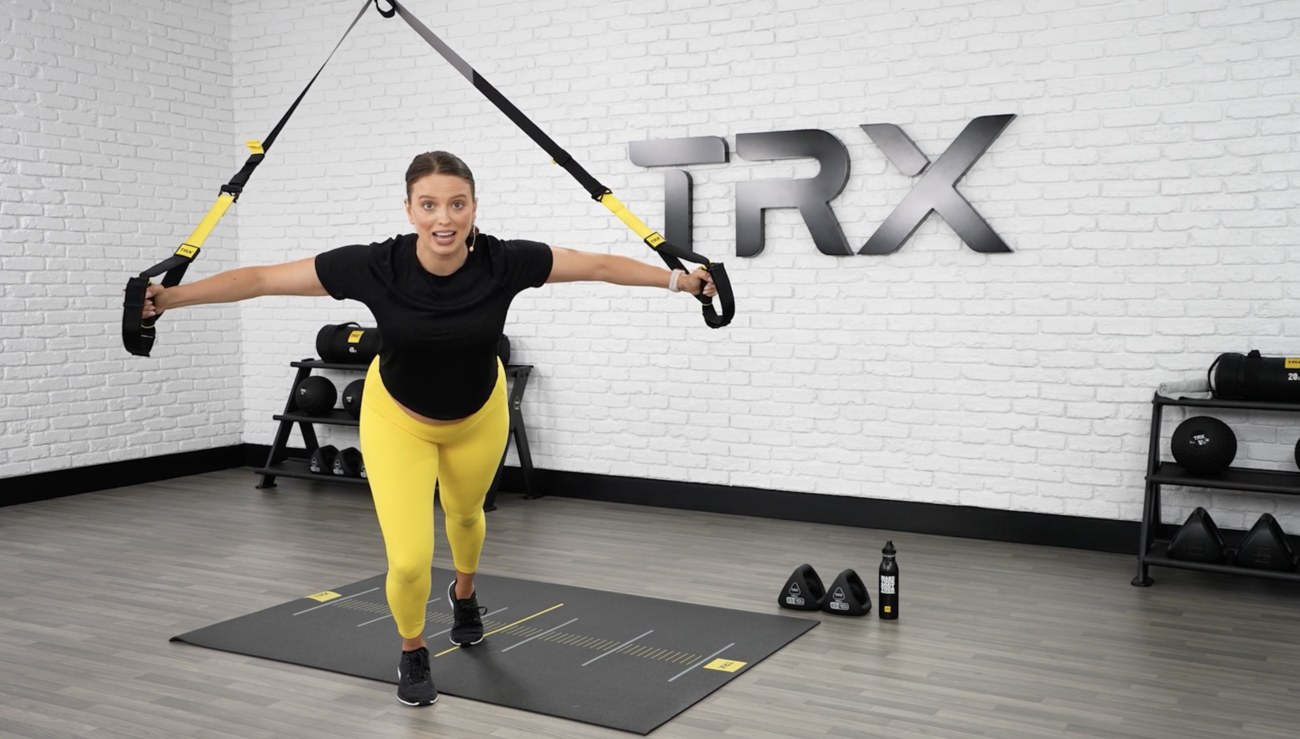 prenatal pilates guide with TRX instructor