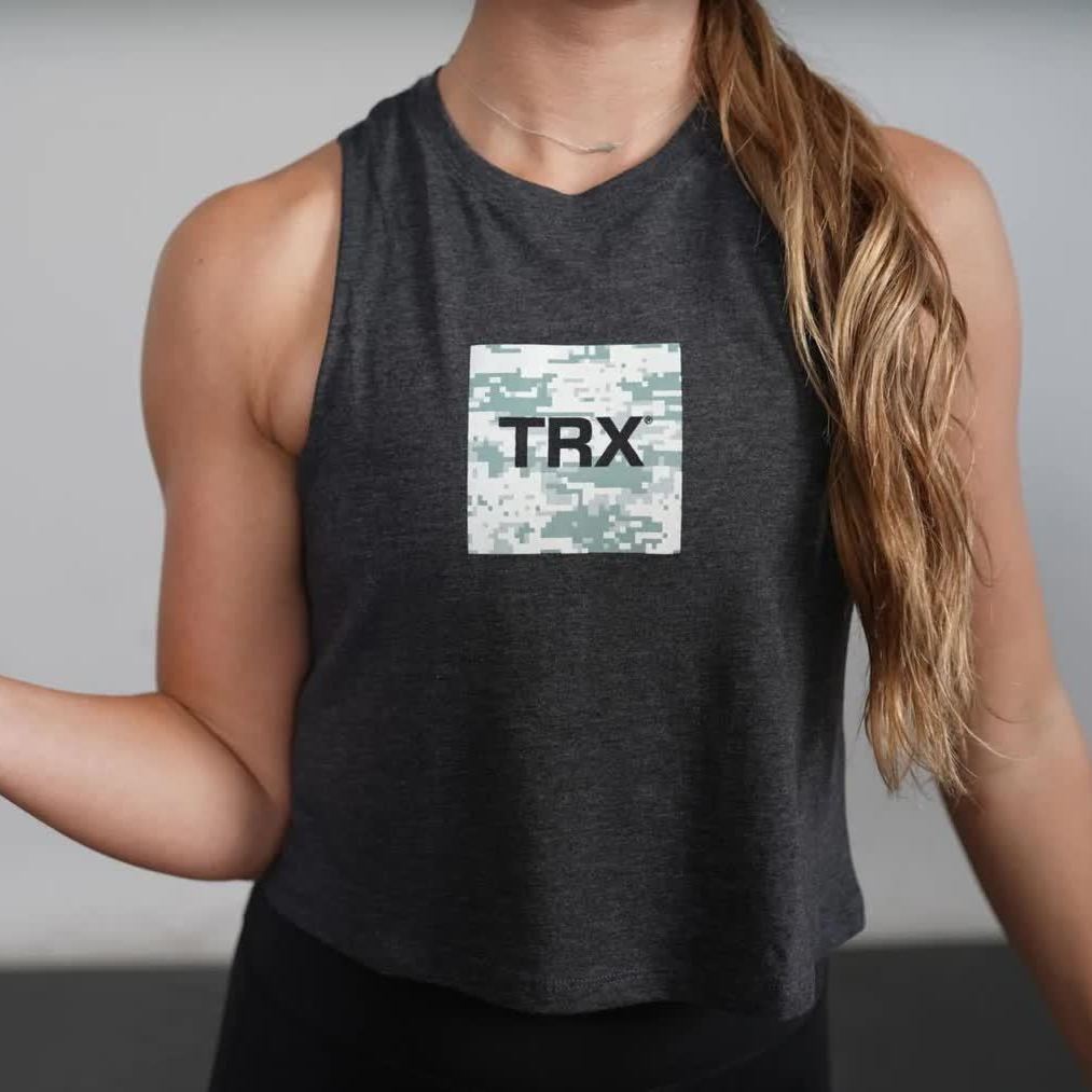 TRX WOMEN'S CAMO CROPPED TANK