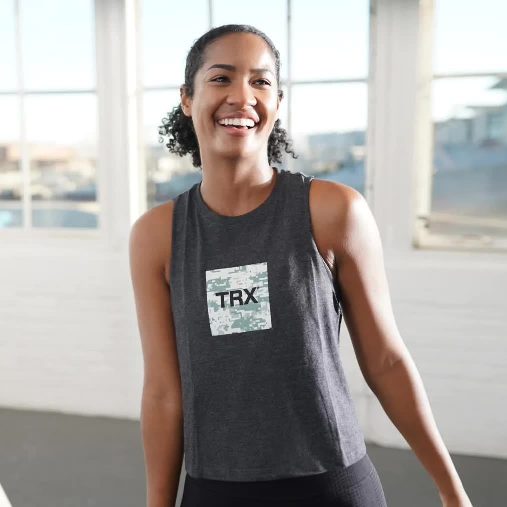 TRX WOMEN'S CAMO CROPPED TANK