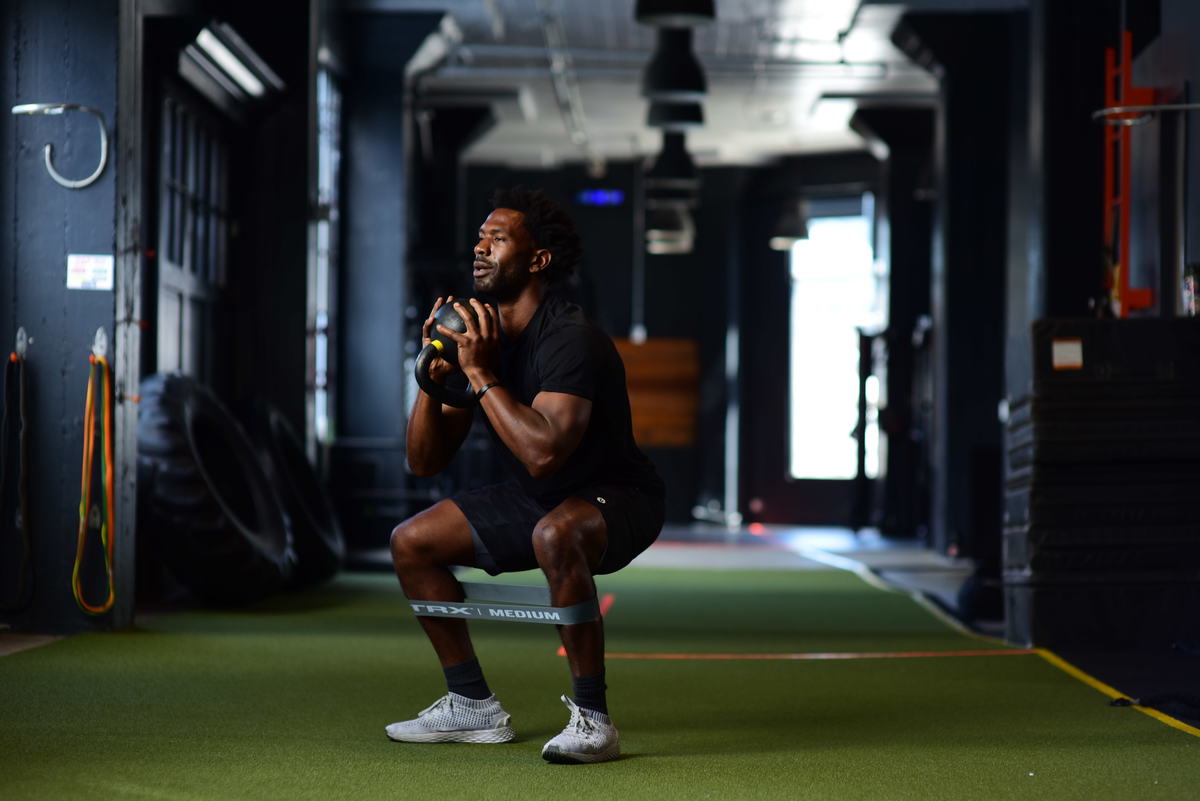 goblet squat kettlebell leg exercise