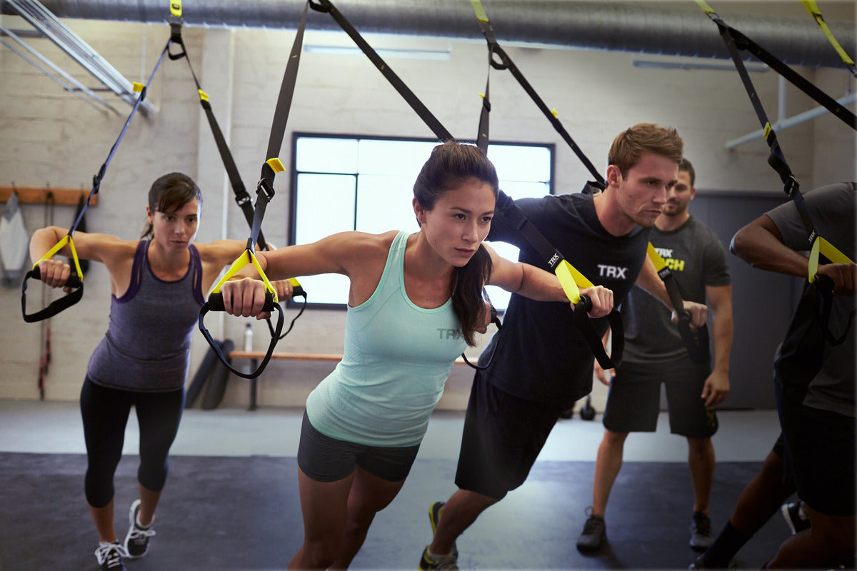 group trx workout in studio